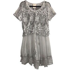 Pretty Angel Women’s Maori Silk Victorian Fairy Boho Lace Dress size S NWT